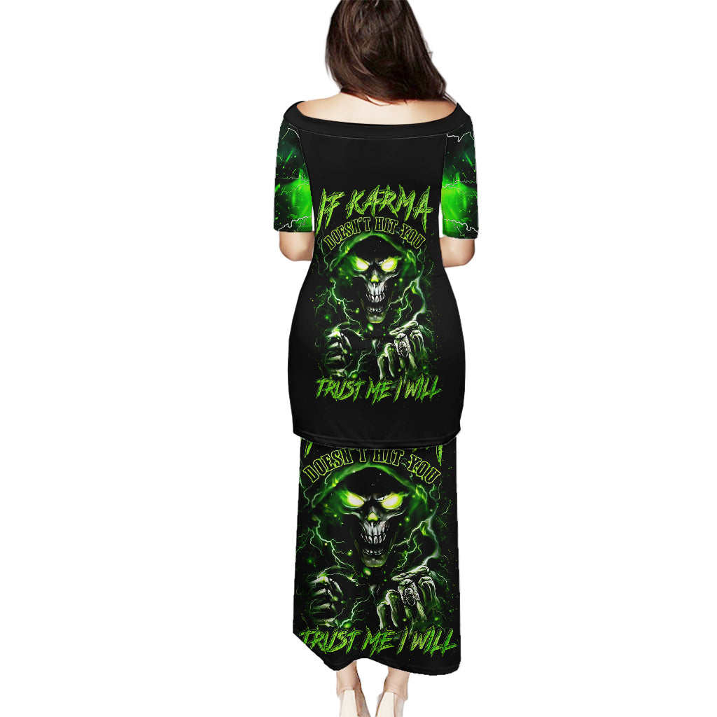 Thunder Skull Puletasi If Karma Don't Hit You Trust Me I Will - Wonder Print Shop