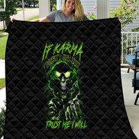 Thunder Skull Quilt If Karma Don't Hit You Trust Me I Will - Wonder Print Shop