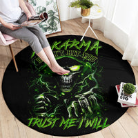 thunder-skull-round-carpet-if-karma-dont-hit-you-trust-me-i-will