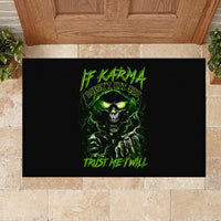 Thunder Skull Rubber Doormat If Karma Don't Hit You Trust Me I Will - Wonder Print Shop