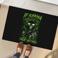 Thunder Skull Rubber Doormat If Karma Don't Hit You Trust Me I Will - Wonder Print Shop