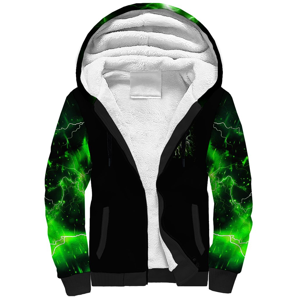Thunder Skull Sherpa Hoodie If Karma Don't Hit You Trust Me I Will - Wonder Print Shop