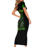 Thunder Skull Short Sleeve Bodycon Dress If Karma Don't Hit You Trust Me I Will - Wonder Print Shop