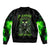 Thunder Skull Sleeve Zip Bomber Jacket If Karma Don't Hit You Trust Me I Will - Wonder Print Shop