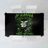 Thunder Skull Tablecloth If Karma Don't Hit You Trust Me I Will - Wonder Print Shop