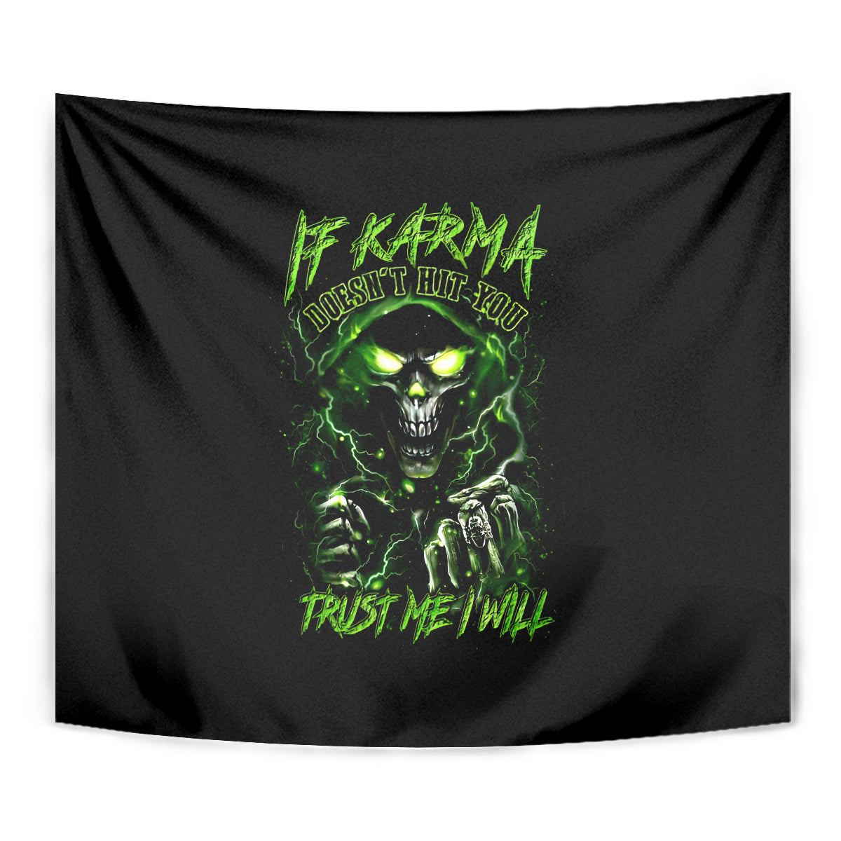 Thunder Skull Tapestry If Karma Don't Hit You Trust Me I Will - Wonder Print Shop