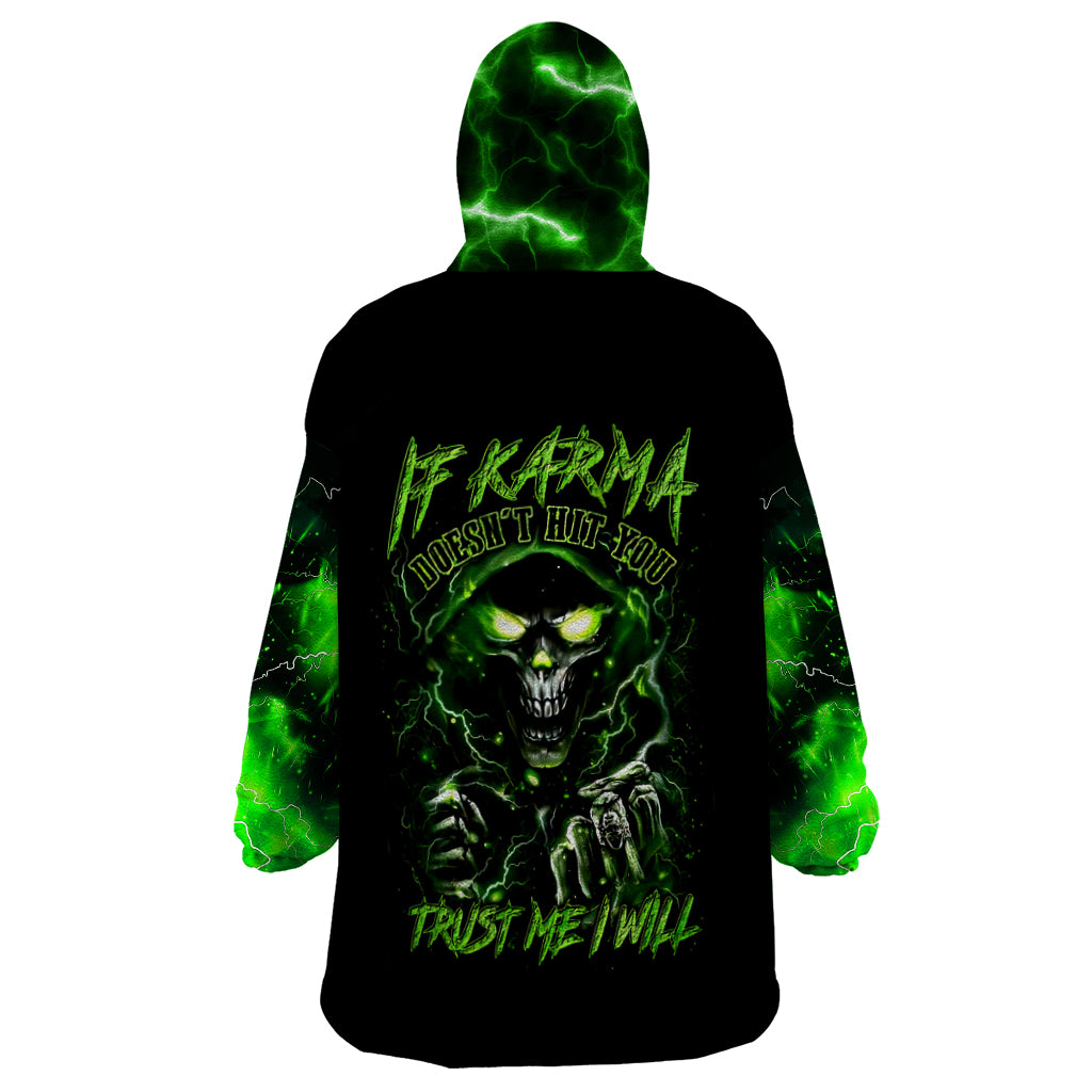 Thunder Skull Wearable Blanket Hoodie If Karma Don't Hit You Trust Me I Will - Wonder Print Shop