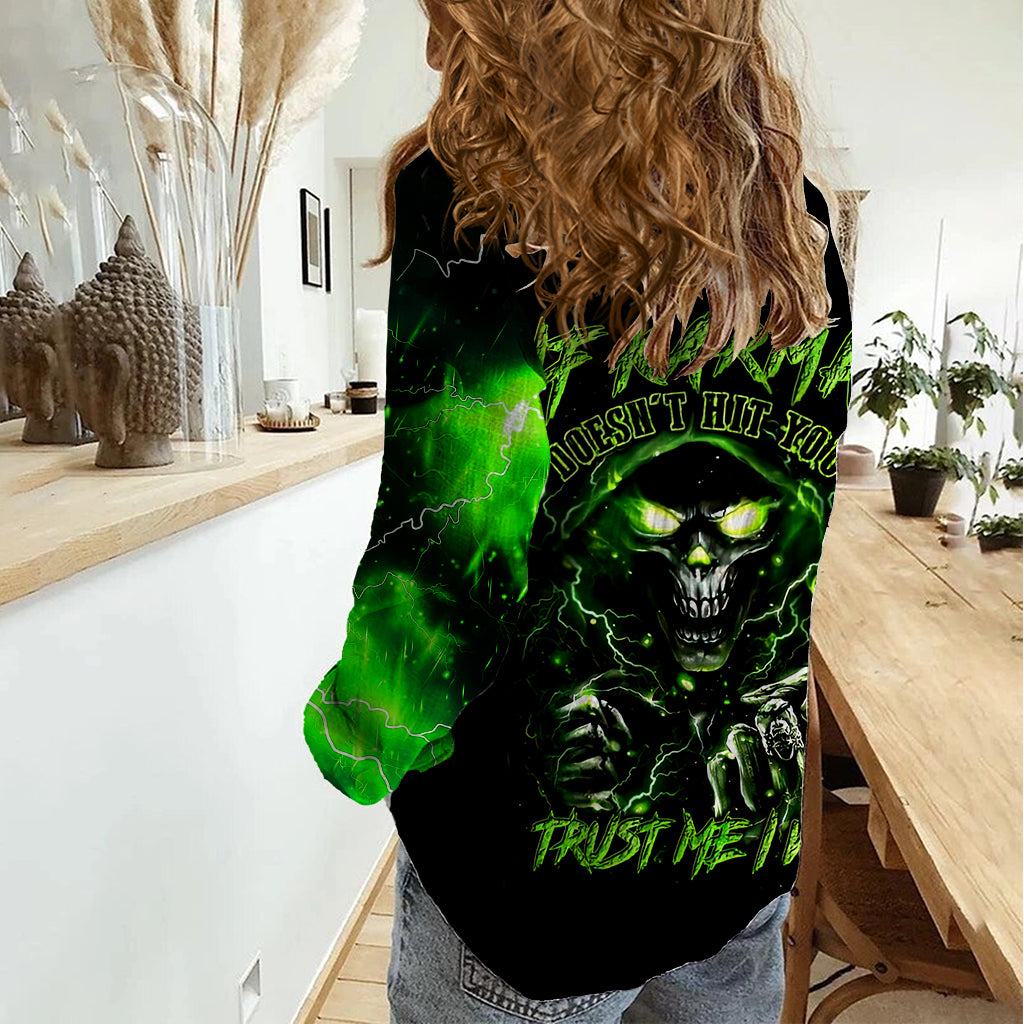 Thunder Skull Women Casual Shirt If Karma Don't Hit You Trust Me I Will - Wonder Print Shop