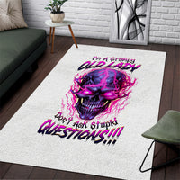 Lighting Skull Area Rug i'm A Grumpy Old Lady Don't Ask Stupid - Wonder Print Shop