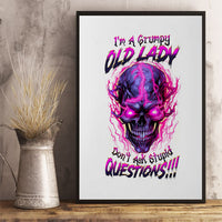 Lighting Skull Canvas Wall Art i'm A Grumpy Old Lady Don't Ask Stupid - Wonder Print Shop