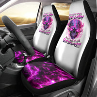 Lighting Skull Car Seat Cover i'm A Grumpy Old Lady Don't Ask Stupid - Wonder Print Shop