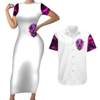Lighting Skull Couples Matching Short Sleeve Bodycon Dress and Hawaiian Shirt i'm A Grumpy Old Lady Don't Ask Stupid - Wonder Print Shop
