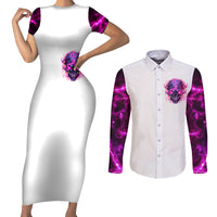 Lighting Skull Couples Matching Short Sleeve Bodycon Dress and Long Sleeve Button Shirts i'm A Grumpy Old Lady Don't Ask Stupid - Wonder Print Shop