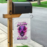 Lighting Skull Garden Flag i'm A Grumpy Old Lady Don't Ask Stupid - Wonder Print Shop