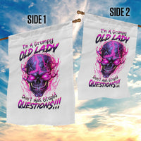 Lighting Skull Garden Flag i'm A Grumpy Old Lady Don't Ask Stupid - Wonder Print Shop