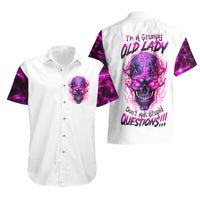 Lighting Skull Hawaiian Shirt i'm A Grumpy Old Lady Don't Ask Stupid - Wonder Print Shop