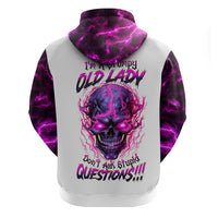 Lighting Skull Hoodie i'm A Grumpy Old Lady Don't Ask Stupid - Wonder Print Shop