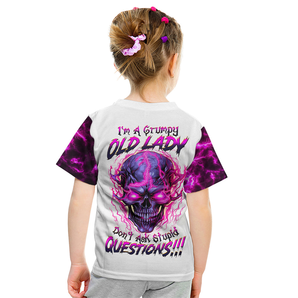 Lighting Skull Kid T Shirt i'm A Grumpy Old Lady Don't Ask Stupid - Wonder Print Shop