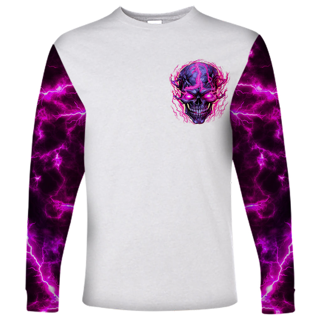 Lighting Skull Long Sleeve Shirt i'm A Grumpy Old Lady Don't Ask Stupid - Wonder Print Shop
