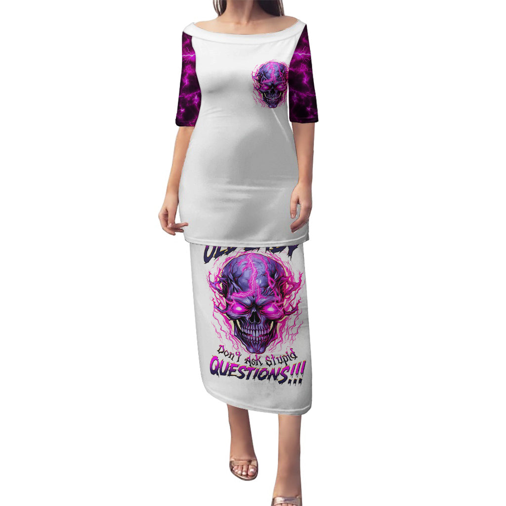 Lighting Skull Puletasi i'm A Grumpy Old Lady Don't Ask Stupid - Wonder Print Shop