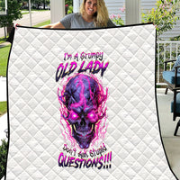 Lighting Skull Quilt i'm A Grumpy Old Lady Don't Ask Stupid - Wonder Print Shop