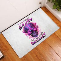 Lighting Skull Rubber Doormat i'm A Grumpy Old Lady Don't Ask Stupid - Wonder Print Shop