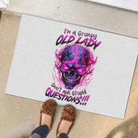 Lighting Skull Rubber Doormat i'm A Grumpy Old Lady Don't Ask Stupid - Wonder Print Shop