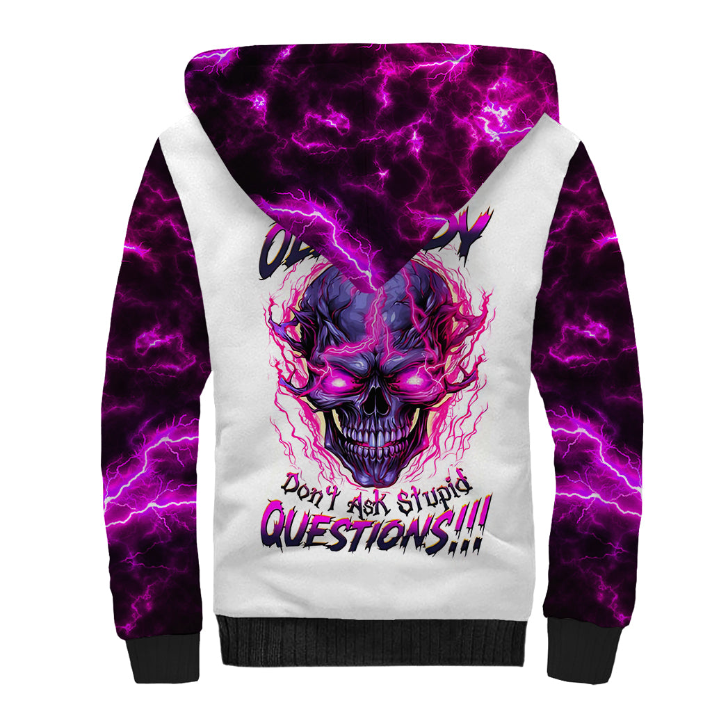 Lighting Skull Sherpa Hoodie i'm A Grumpy Old Lady Don't Ask Stupid - Wonder Print Shop