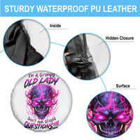 Lighting Skull Spare Tire Cover i'm A Grumpy Old Lady Don't Ask Stupid - Wonder Print Shop