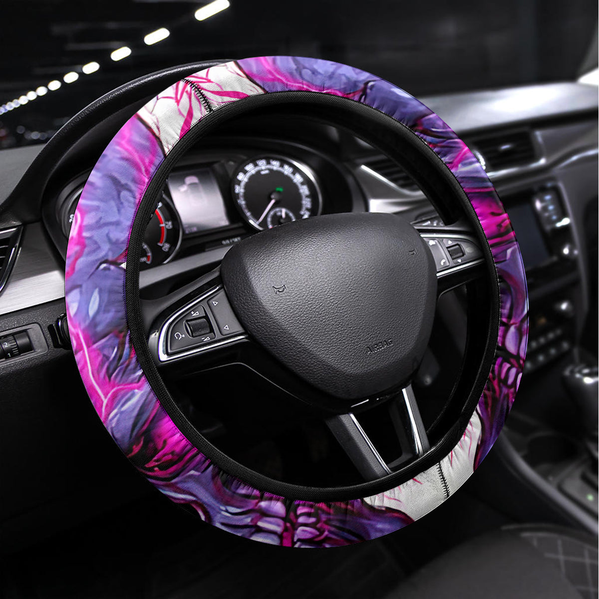 Lighting Skull Steering Wheel Cover i'm A Grumpy Old Lady Don't Ask Stupid - Wonder Print Shop