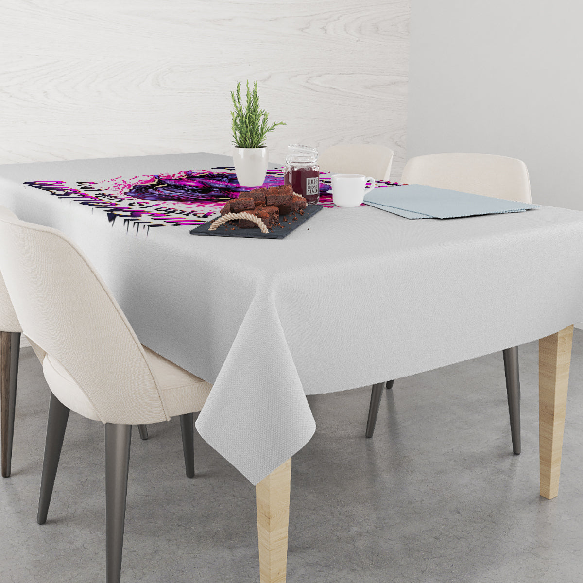 Lighting Skull Tablecloth i'm A Grumpy Old Lady Don't Ask Stupid - Wonder Print Shop