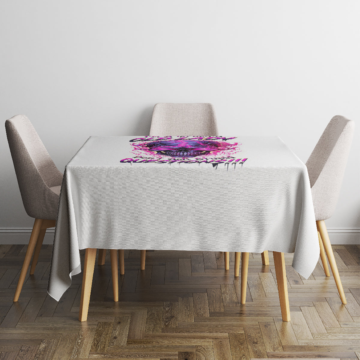 Lighting Skull Tablecloth i'm A Grumpy Old Lady Don't Ask Stupid - Wonder Print Shop