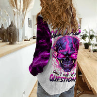 Lighting Skull Women Casual Shirt i'm A Grumpy Old Lady Don't Ask Stupid - Wonder Print Shop