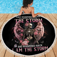 Angel Skull Beach Blanket She Whispered Back Iam The Storm - Wonder Print Shop