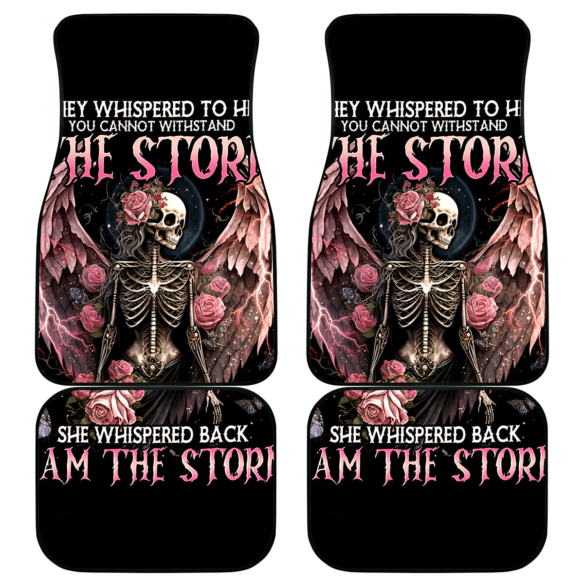 Angel Skull Car Mats She Whispered Back Iam The Storm - Wonder Print Shop