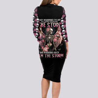 Angel Skull Long Sleeve Bodycon Dress She Whispered Back Iam The Storm - Wonder Print Shop