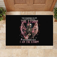 Angel Skull Rubber Doormat She Whispered Back Iam The Storm - Wonder Print Shop