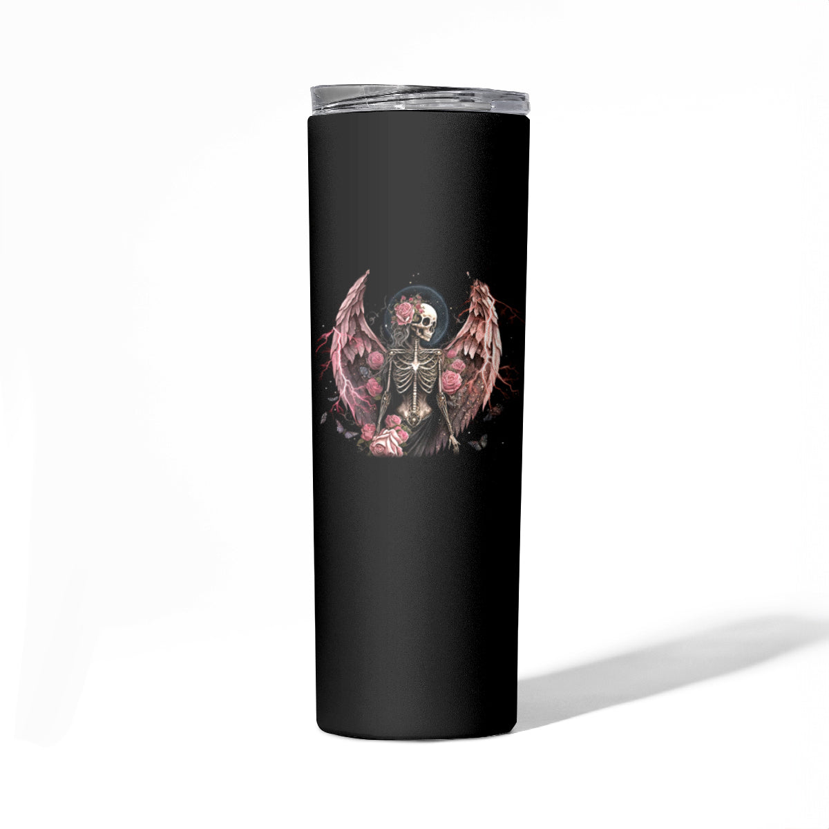 Angel Skull Skinny Tumbler She Whispered Back Iam The Storm - Wonder Print Shop