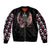 Angel Skull Sleeve Zip Bomber Jacket She Whispered Back Iam The Storm - Wonder Print Shop