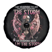 Angel Skull Spare Tire Cover She Whispered Back Iam The Storm - Wonder Print Shop