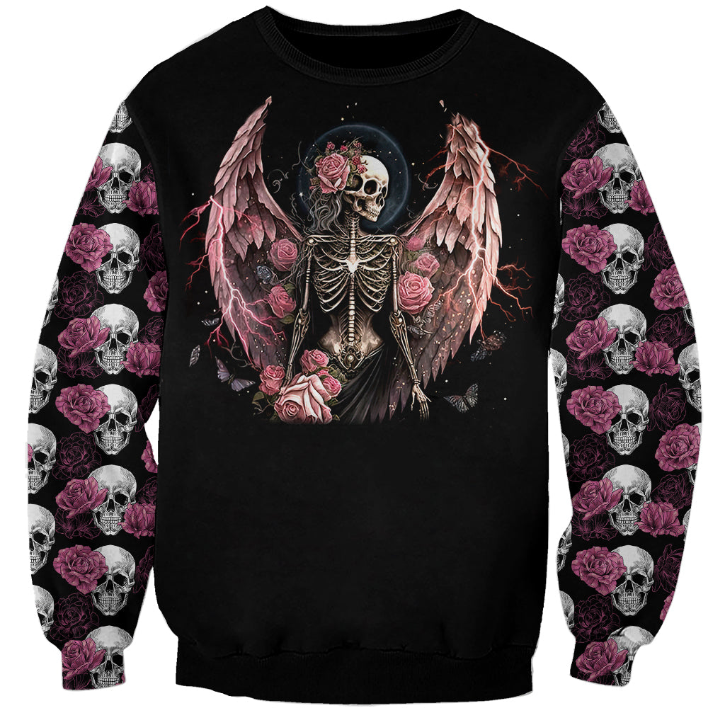 Angel Skull Sweatshirt She Whispered Back Iam The Storm - Wonder Print Shop