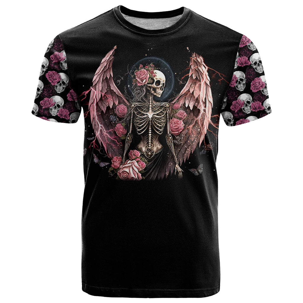 Angel Skull T Shirt She Whispered Back Iam The Storm - Wonder Print Shop