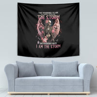 Angel Skull Tapestry She Whispered Back Iam The Storm - Wonder Print Shop