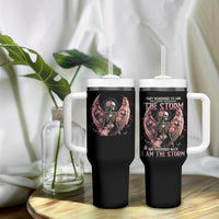 Angel Skull Tumbler With Handle She Whispered Back Iam The Storm - Wonder Print Shop