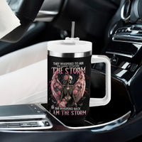 Angel Skull Tumbler With Handle She Whispered Back Iam The Storm - Wonder Print Shop