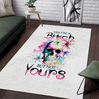 Watercolor Skull Area Rug Yes I'm Bitch But Not Your - Wonder Print Shop