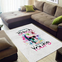 Watercolor Skull Area Rug Yes I'm Bitch But Not Your - Wonder Print Shop