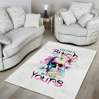 Watercolor Skull Area Rug Yes I'm Bitch But Not Your - Wonder Print Shop
