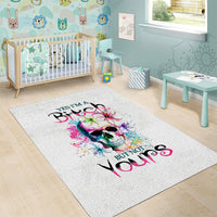 Watercolor Skull Area Rug Yes I'm Bitch But Not Your - Wonder Print Shop