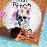 Watercolor Skull Beach Blanket Yes I'm Bitch But Not Your - Wonder Print Shop